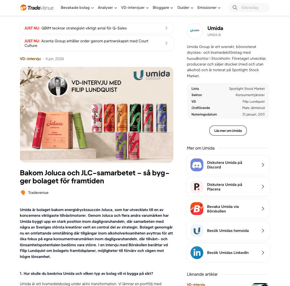 TradeVenue · Artikel