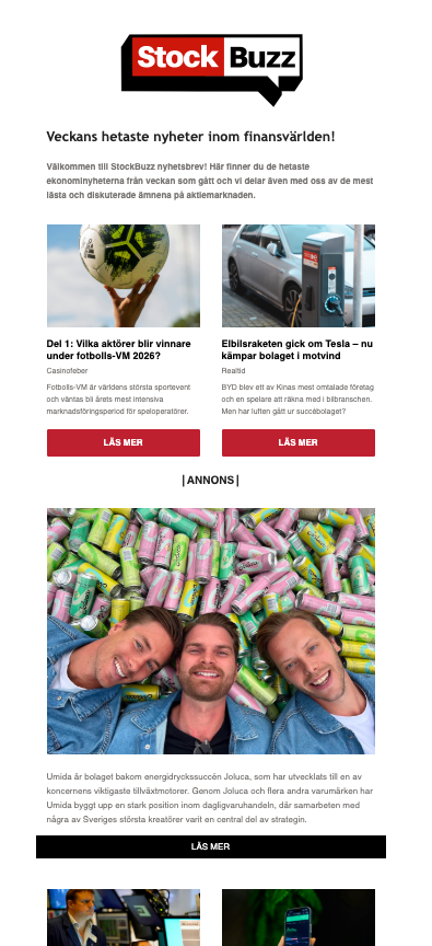 StockBuzz · Nyhetsbrev